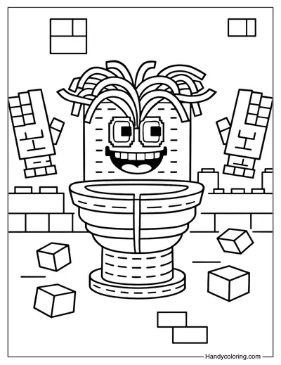 Spaghetti Tualetti Steal a Brainrot Coloring Page