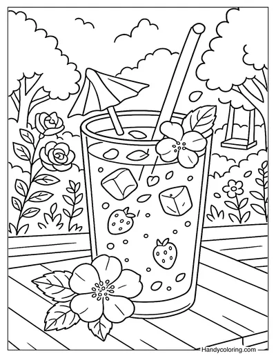 Sparkling Raspberry Rose Coloring Page