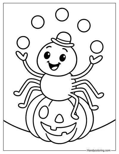 Spider Circus Coloring Page