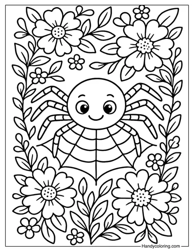 Spider Flower Garden Coloring Page