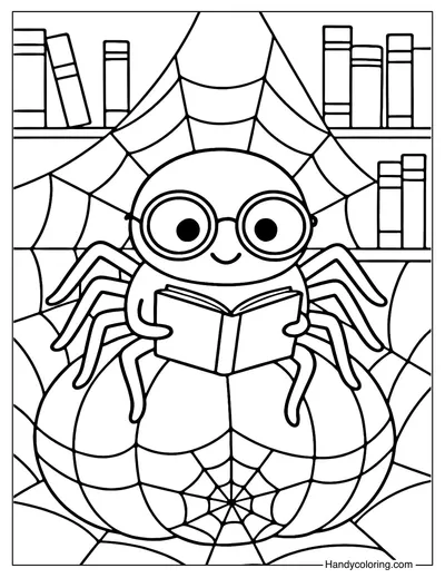 Spider Library Coloring Page