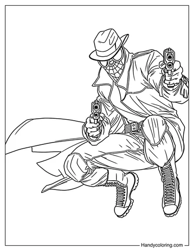 Spider-Man Noir with Two Pistols