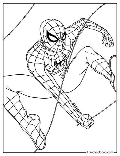 Spider-Man Swinging on Web