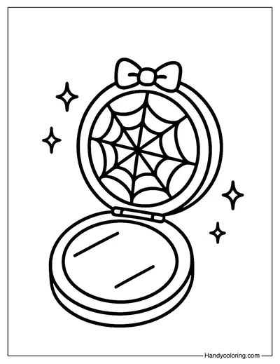 Spider Mirror Compact Coloring Page