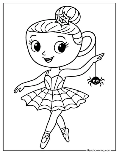 Spider Queen Cappuccina Coloring Page