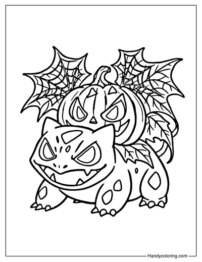 Spiderleaf Bulbasaur Coloring Page