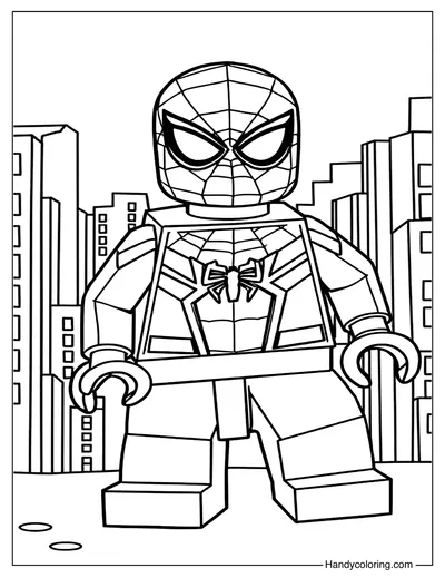 Spiderman Lego Coloring to Print