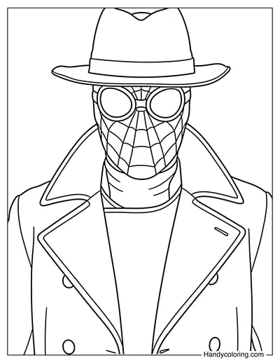 Spiderman Noir in a Fedora and Trench Coat