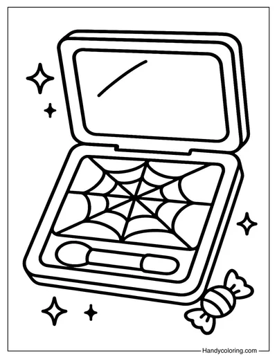 Spiderweb Eyeshadow Palette Coloring Page