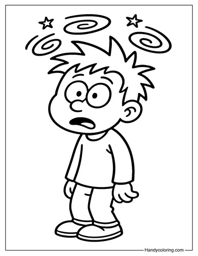 Spinning Head Coloring Page
