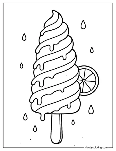 Spiral Tower Popsicle Coloring Page
