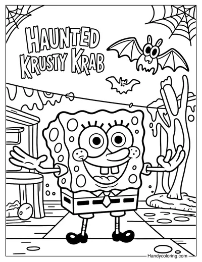 Spongebob Halloween Coloring Page