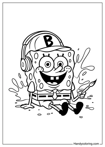 SpongeBob Sitting on the Ground Coloring Sheet