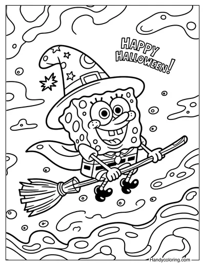 Spongebob Witch Coloring Page