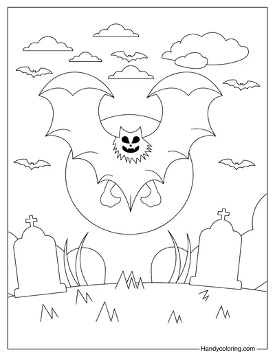 Spooky Bat Coloring Page