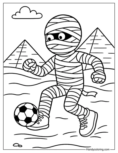 Sports Mummy Coloring Page