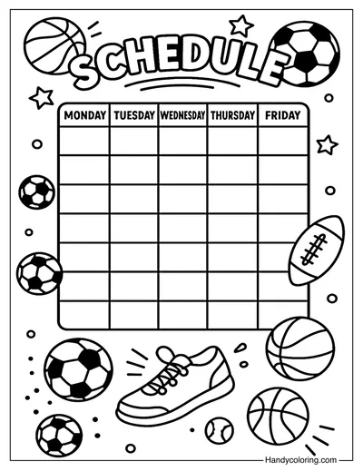 Sports Time Coloring Page