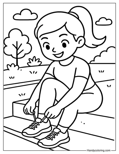 Sporty Vibes Girl Coloring Page