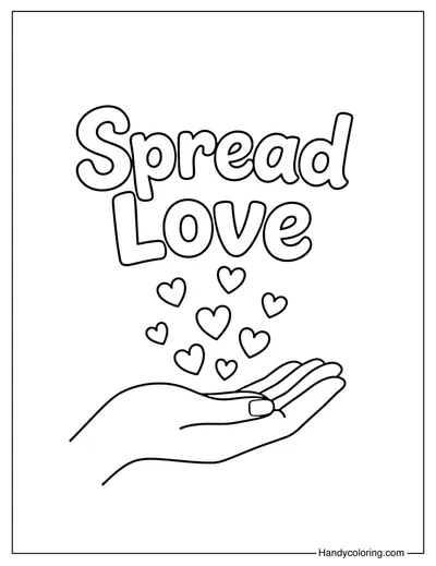 Spread Love Coloring Page