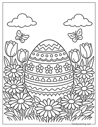 Spring Flowers and Easter Eggs