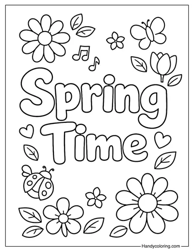 Spring Time Coloring Page