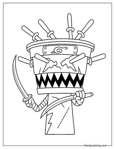 Sprunki Cappuccino Assassino Coloring Page