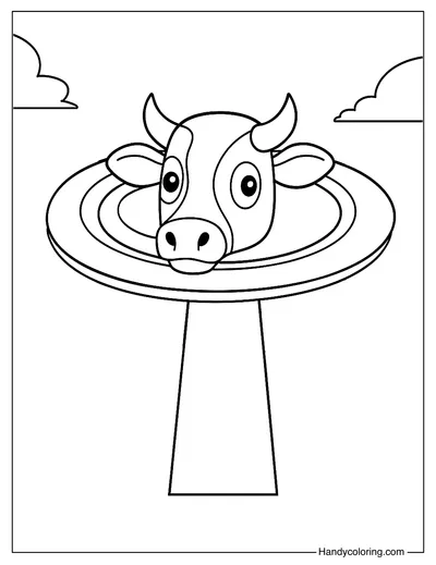 Sprunki Italian Brainrot La Vaca Saturno Saturnita Coloring Page
