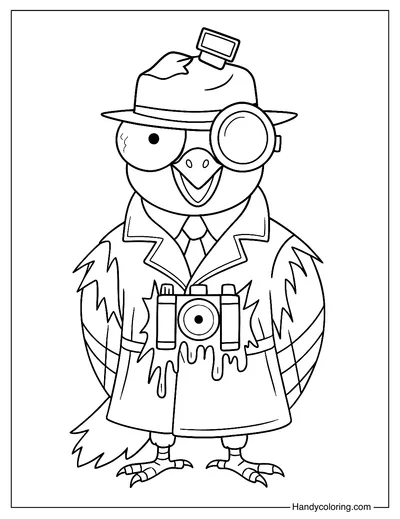 Sprunki Italian Brainrot Spijuniro Golubiro Coloring Page