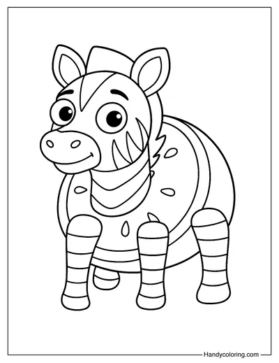 Sprunki Italian Brainrot Zibra Zubra Zibralini Coloring Page