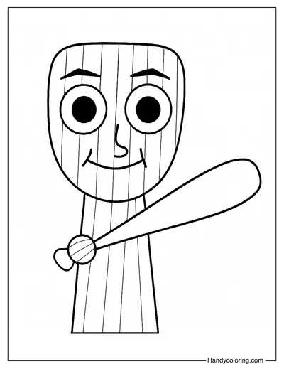 Sprunki Tung Tung Tung Sahur Coloring Page