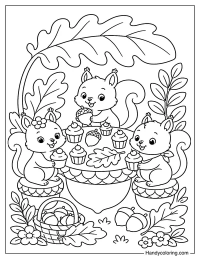 Squirrel Acorn Picnic Party