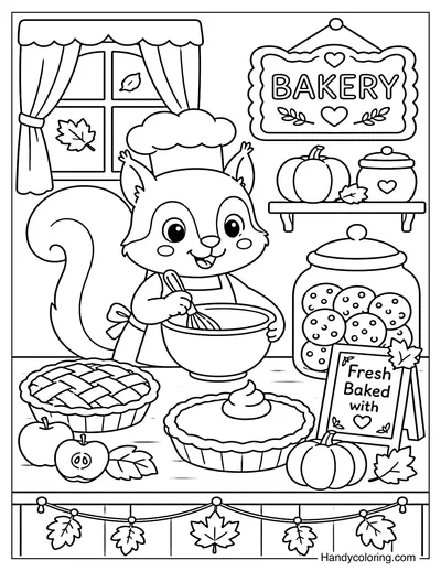 Squirrel Autumn Bakery
