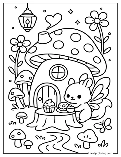 Squirrel Bakery Coloring Page
