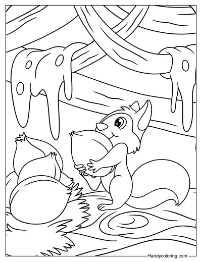 Squirrel Gathering Food Coloring for Kids