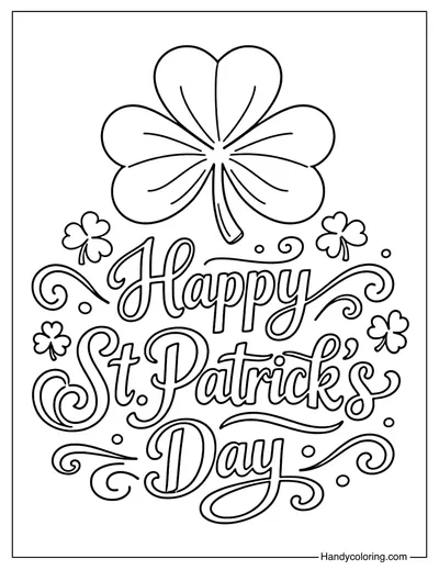 St. Patrick's Day Coloring Page Shamrock