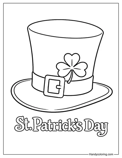 St Patrick's Day Hat Coloring Page