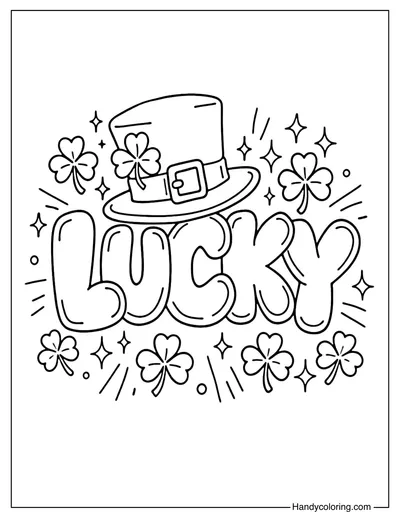 St Patrick's Day Lucky Coloring Page