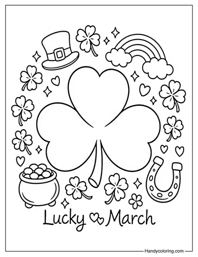 St Patrick's Day Shamrock Coloring Page