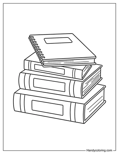 Stack Of Books And Notebooks