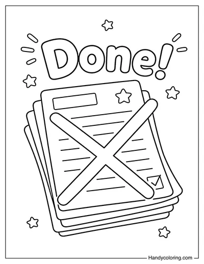 Stack of Homework Crossing Out