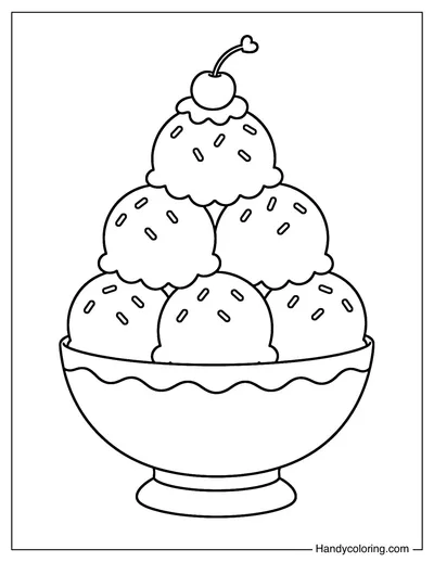 Stack of Ice Cream Scoops in Bowl