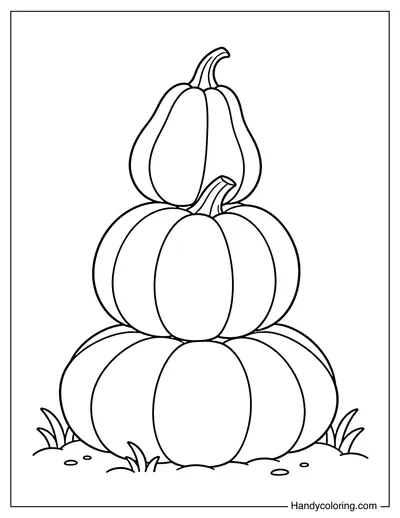Stacked Pumpkins in Different Shapes