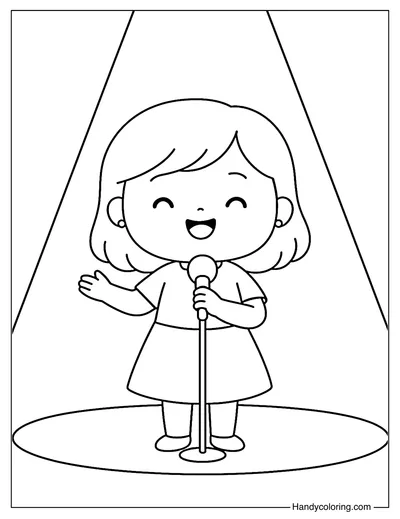 Stage Light Confidence Coloring Page