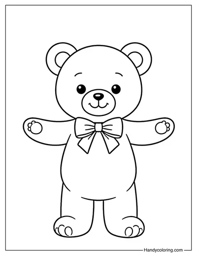 Standing Teddy Bear Coloring Sheet