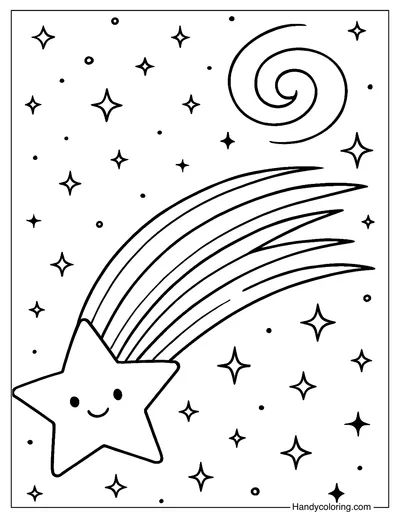 Star Comet Coloring Page