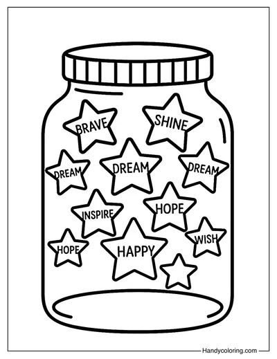 Star Jar Dreams Coloring Page