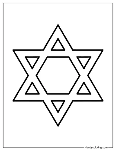 Star of David Coloring Page