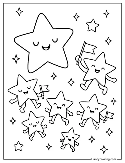 Star Parade Coloring Page