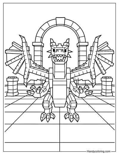 Steal a Brainrot Dragon Cannelloni Coloring Page