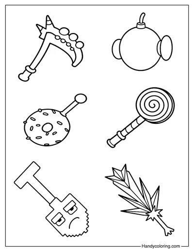 Steal a Brainrot Gear Coloring Page